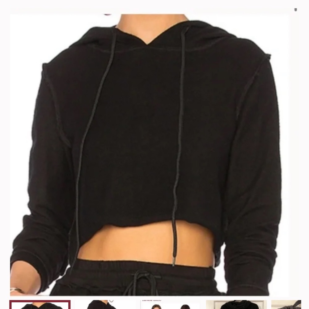 Black Danielle Guizio Black Crop Hoodie Great condition